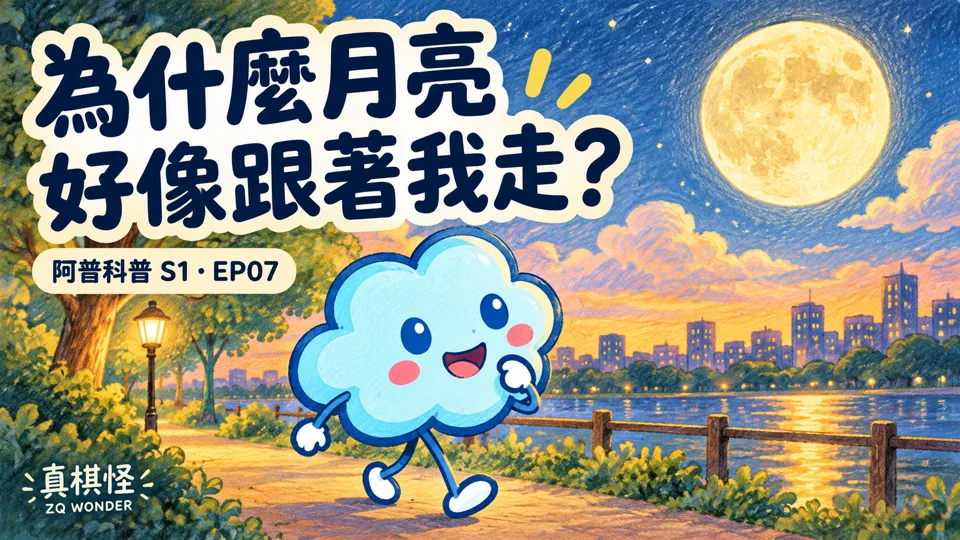 為什麼月亮好像跟著我走？看懂遠近的差別｜真奇怪到底為什麼呢？S1 EP07影片封面